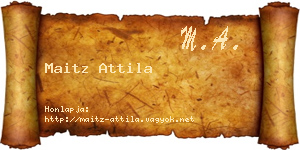 Maitz Attila névjegykártya